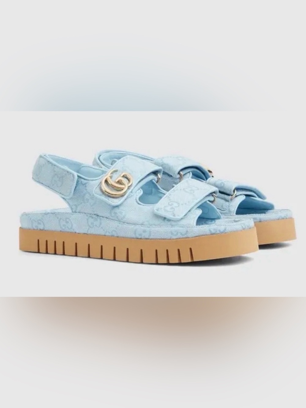 NIB Gucci blue GG strap sandals